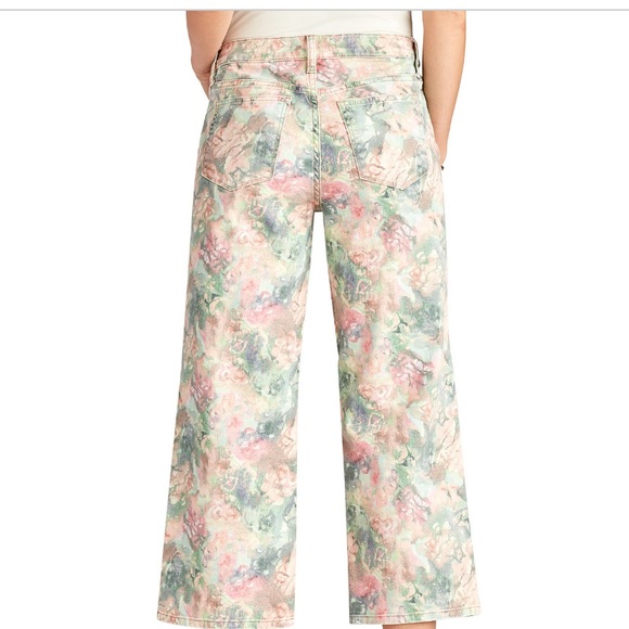Sam Edelman High rise cropped jeans floral NWT$118 - Picture 2 of 5